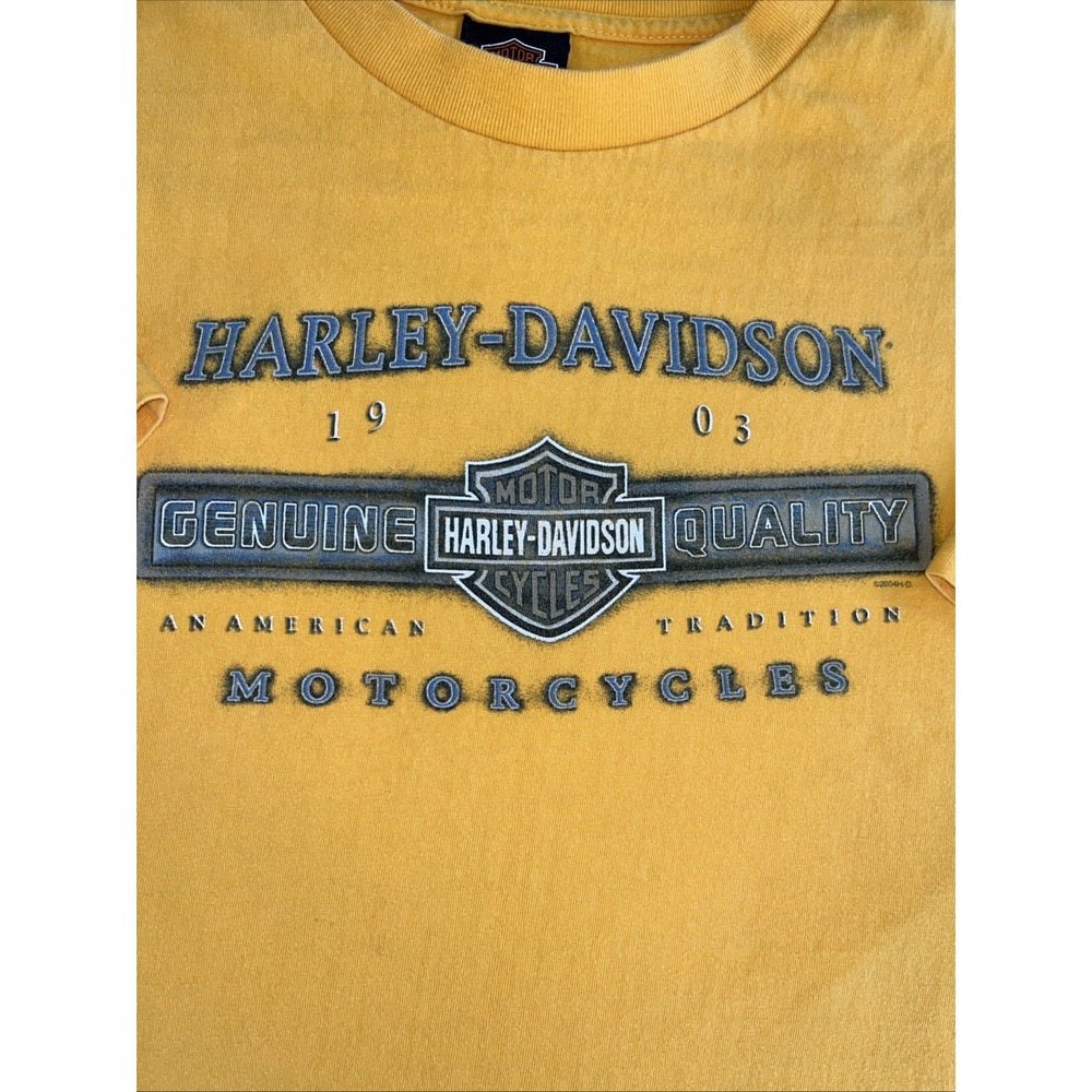 Harley-Davidson Orlando Florida Graphic T-Shirt Yellow XL 2002 2004 Vintage